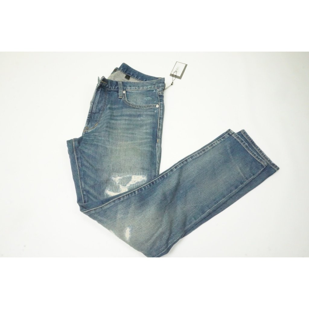 John Varvatos Distressed Mens Cotton Blue Jeans Sz 33 Brand New